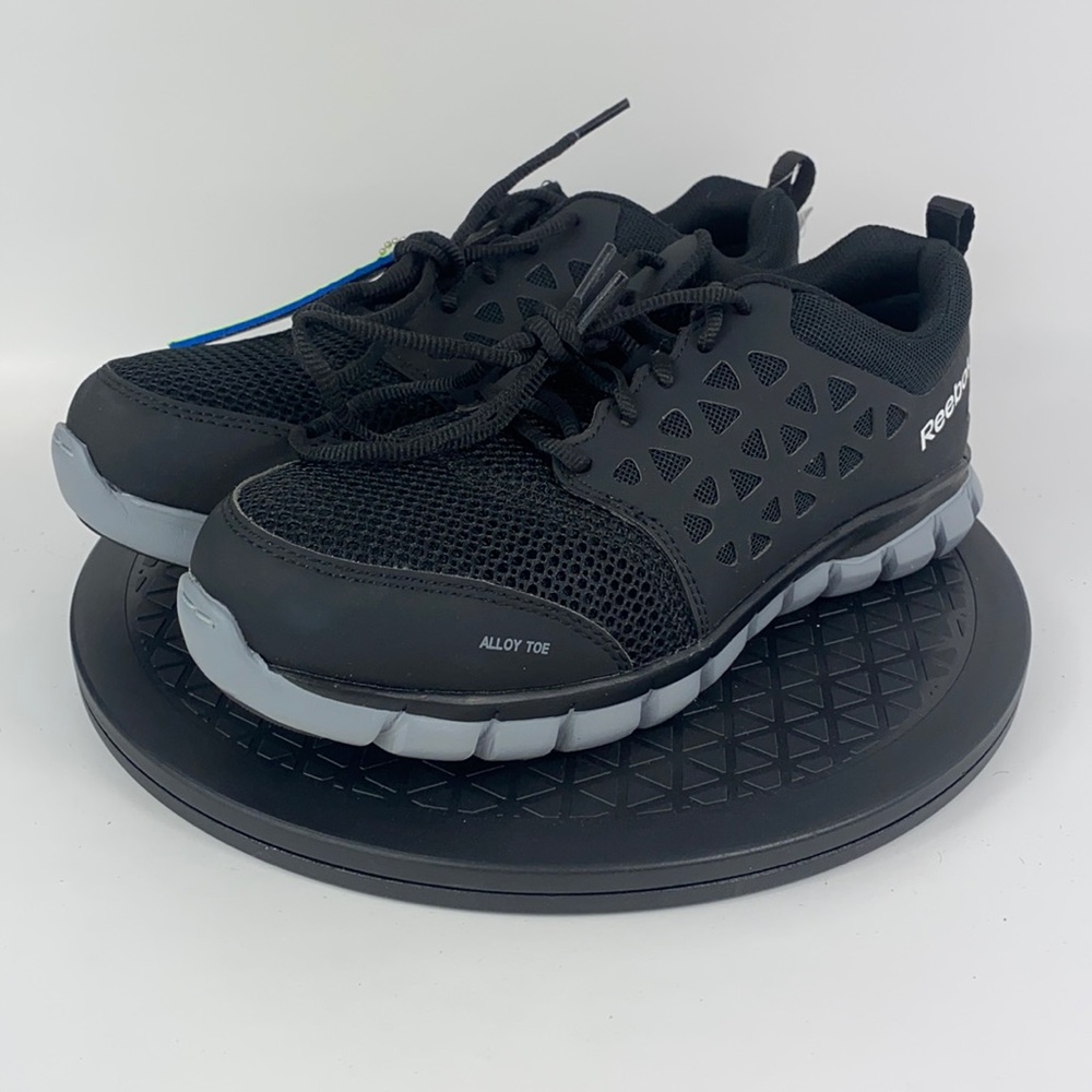 Reebok Sublite Cushion Alloy Toe Work Shoes Black/Gray RB4041 Men's Size 6.5